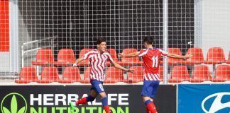El Atlético de Madrid celebra el primer gol