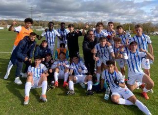 Jugadores del Leganés tras la victoria