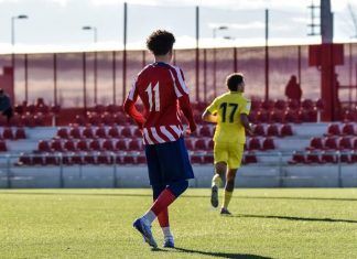 Adnane Bensaad en un partido con el Madrileño.