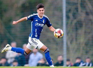 Un solitario gol mete al Oviedo en la semifinal de la Copa Real Oviedo Levante JuvenilDH Tempoada 23-24