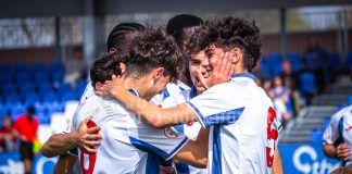El Leganés juvenil celebrando un gol
