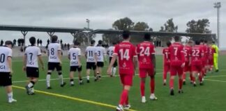 Intensidad sin goles entre Burgos y Diocesano. Foto: cuenta de X de la cantera del Diocesano