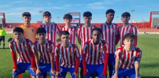 'Manita' rojiblanca pese a los contratiempos. Foto: cuenta de X de la cantera del Atlético de Madrid