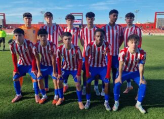 'Manita' rojiblanca pese a los contratiempos. Foto: cuenta de X de la cantera del Atlético de Madrid