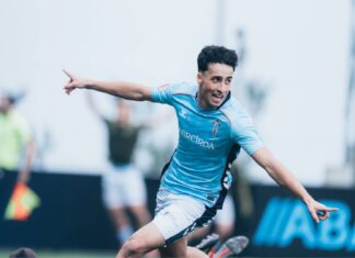 Ángel Dávila celebra el gol de la victoria. FOTO: RC Celta de Vigo