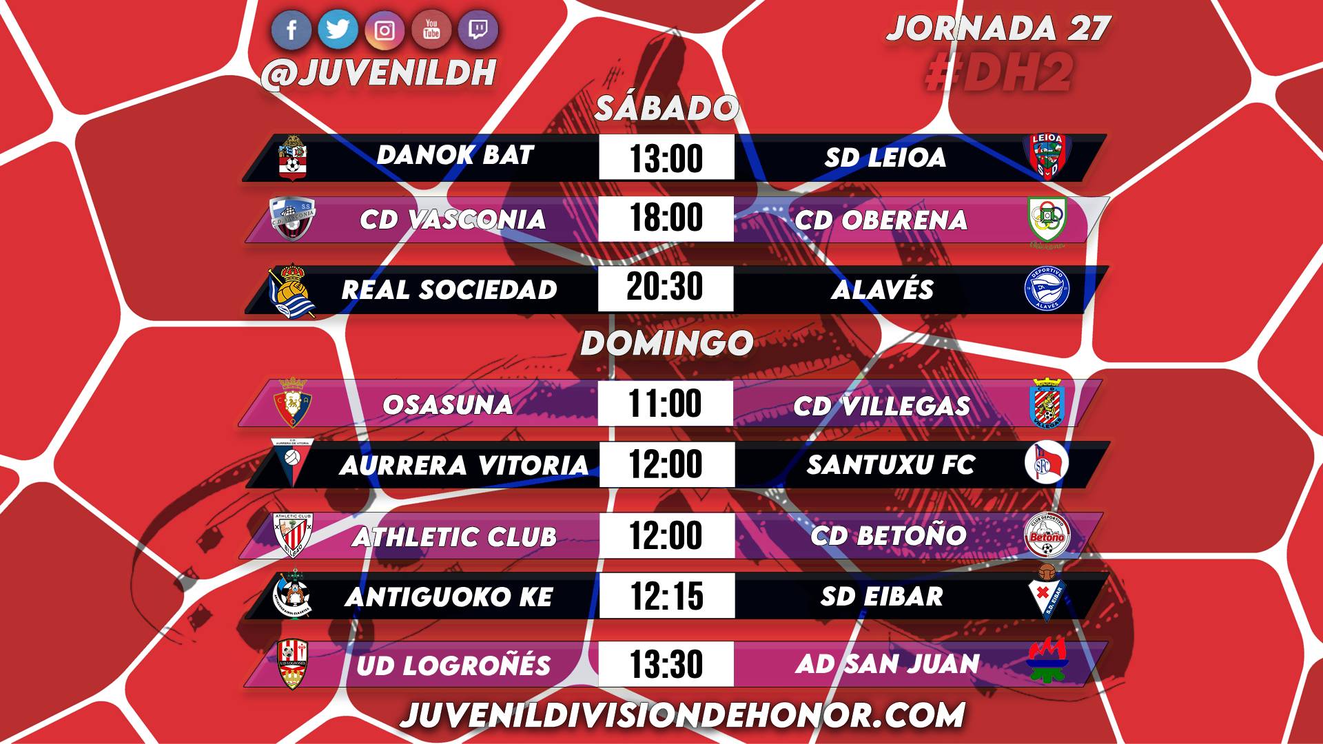Horarios División de Honor