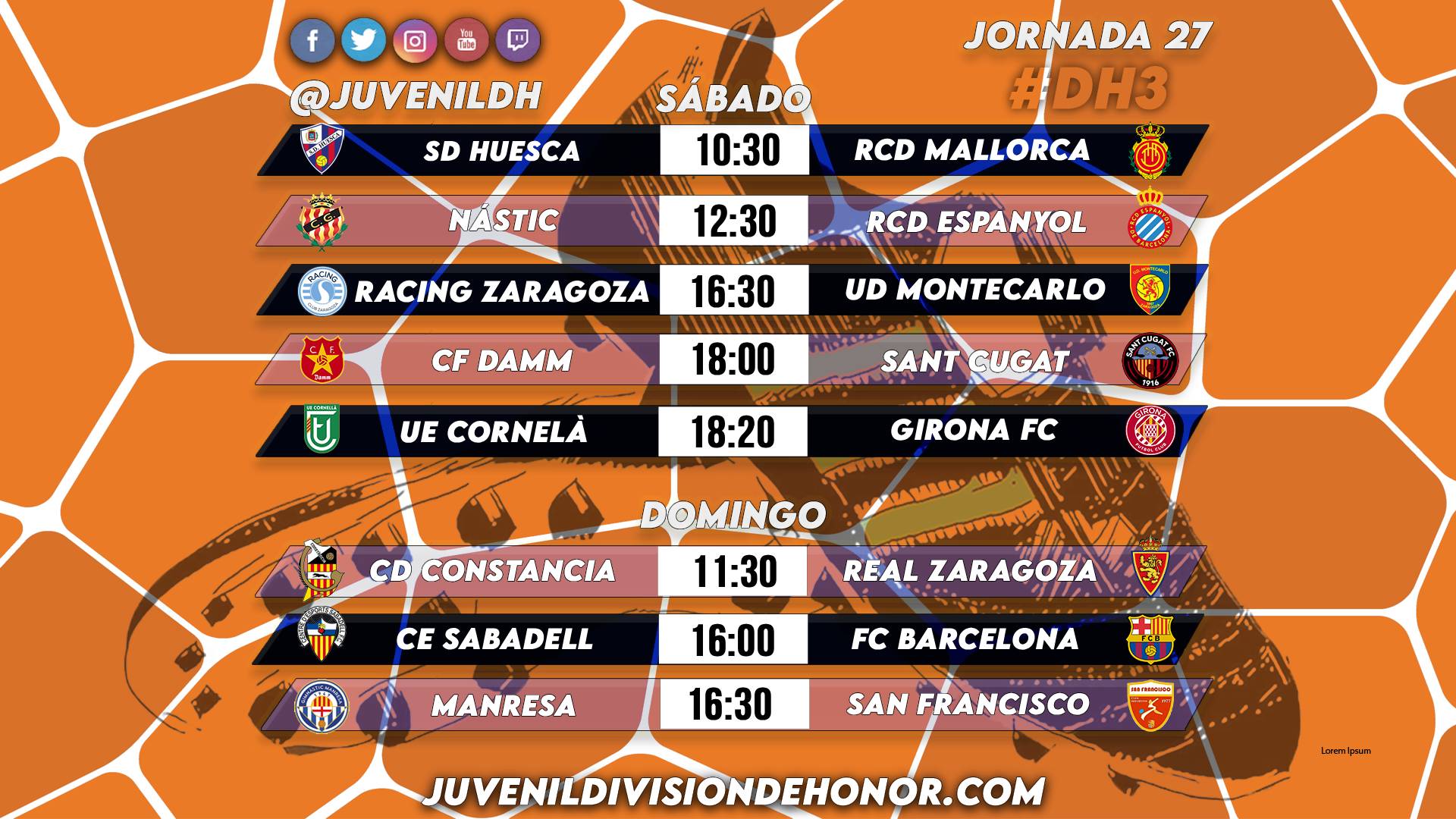 Horarios División de Honor