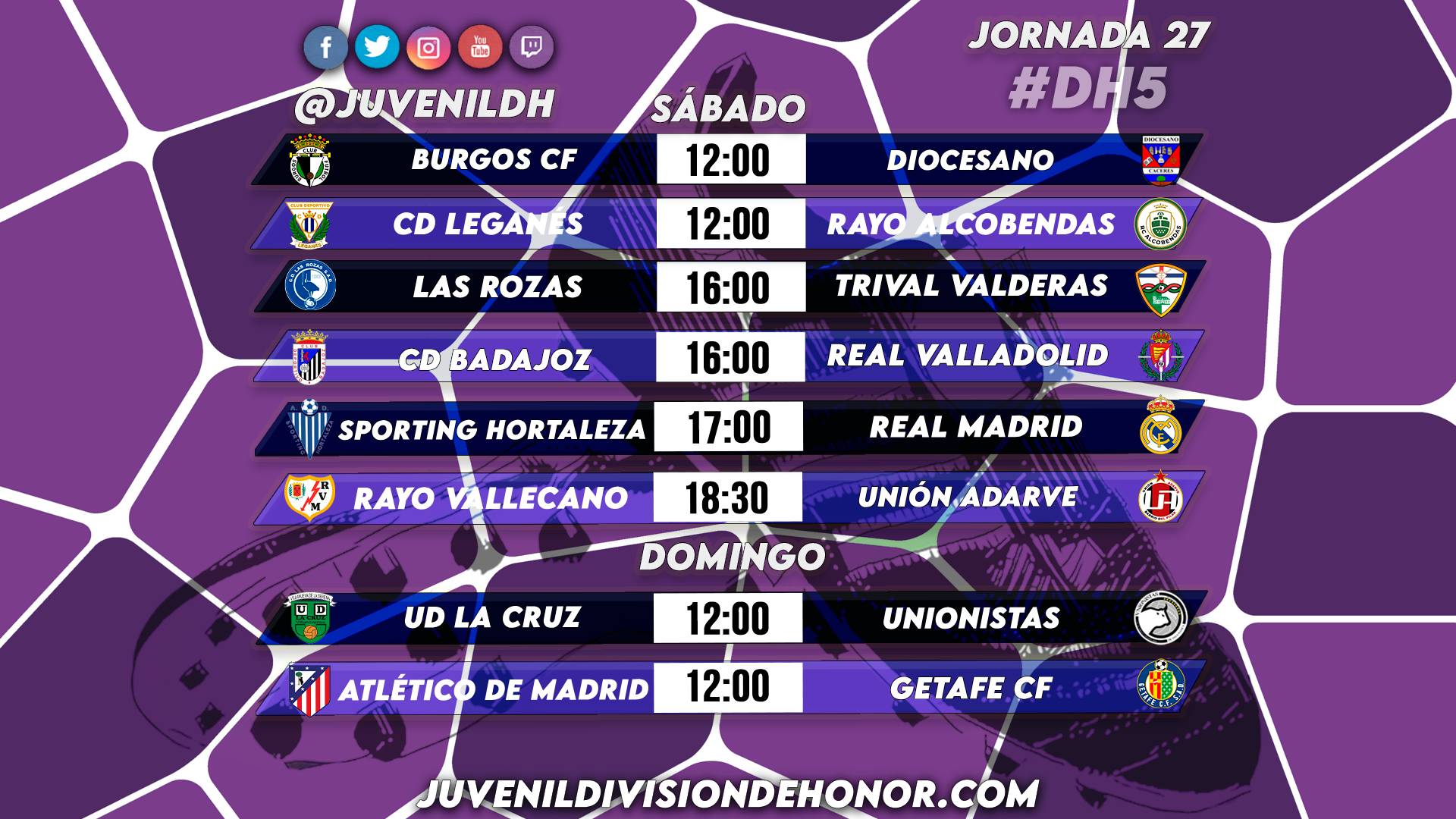 Horarios División de Honor