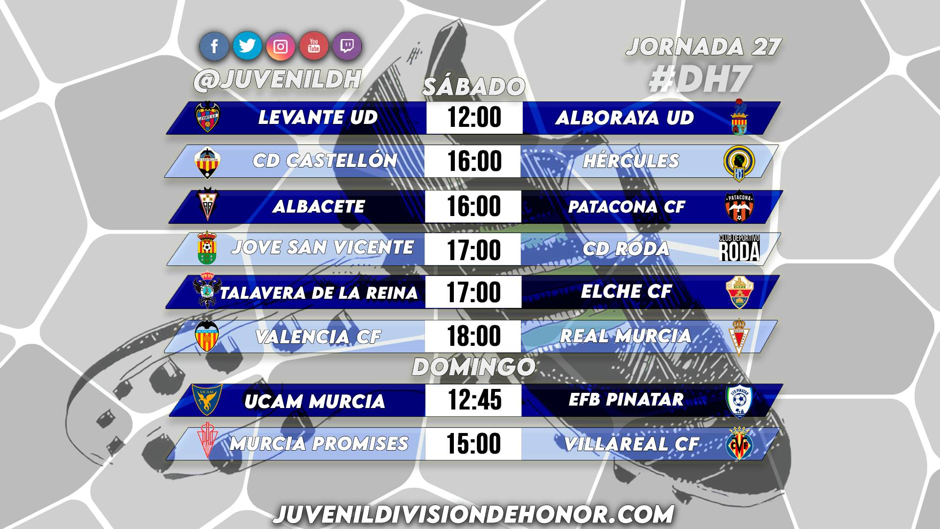 Horarios División de Honor