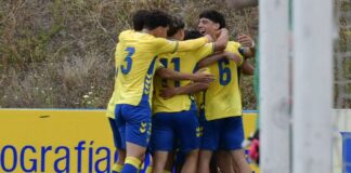 Las Palmas consigue una mínima ventaja. Foto: cuenta de X de la cantera de la U.D. Las Palmas.